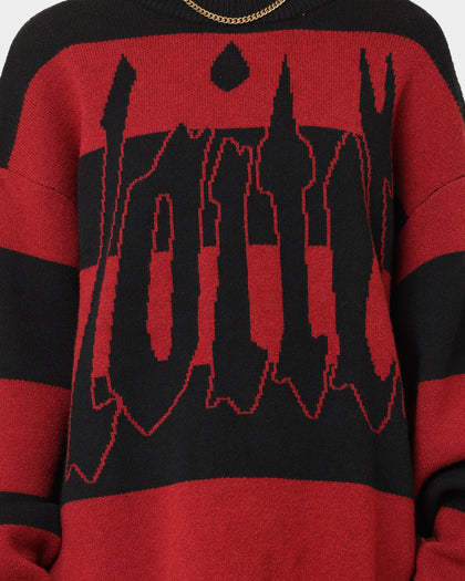 Loiter Nightmare Knit Sweater Red/Black