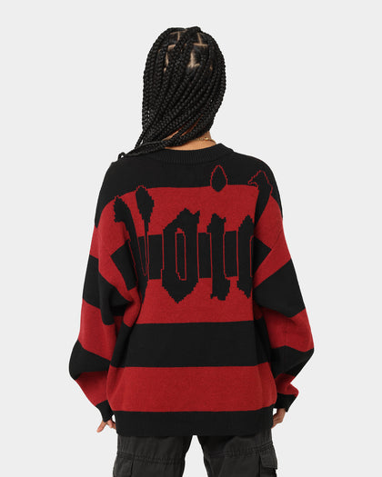 Loiter Nightmare Knit Sweater Red/Black