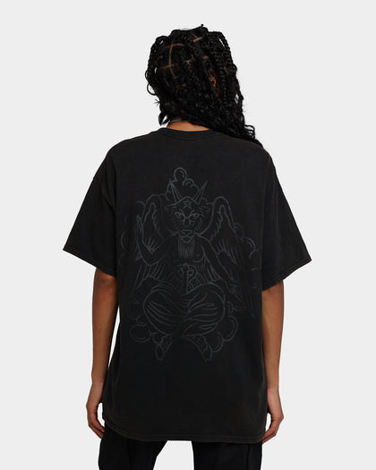 Rats Get Fat Baphomet T-Shirt Black Wash