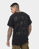 Rats Get Fat Skull Rose T-Shirt Black Wash