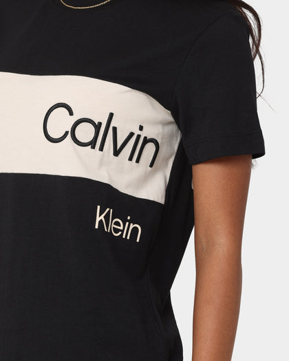 Calvin Klein Women's Colour Blocking T-Shirt CK Black