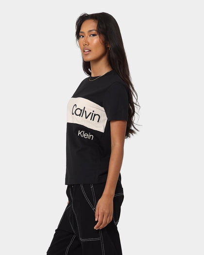 Calvin Klein Women's Colour Blocking T-Shirt CK Black