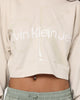 Calvin Klein Women's Glossy Monogram Hoodie Eggshell