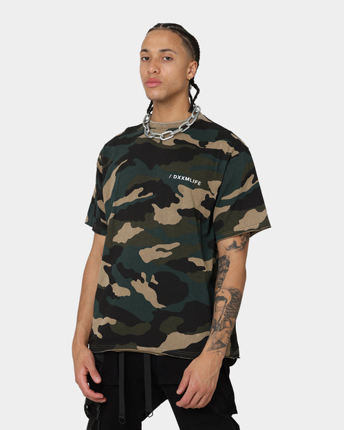DXXMLIFE  L-4 CXre Baggy T-Shirt Woodland Camo