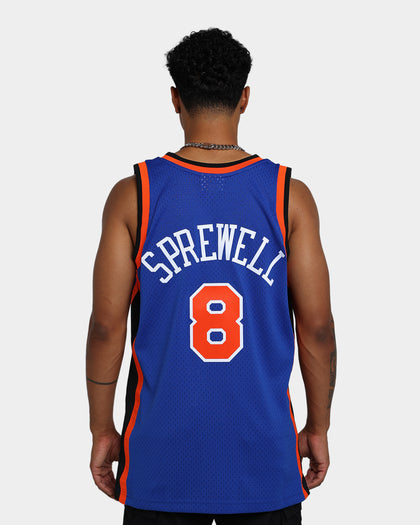 Mitchell & Ness New York Knicks Latrell Sprewell #8 '98-'99 Swingman Jersey Blue