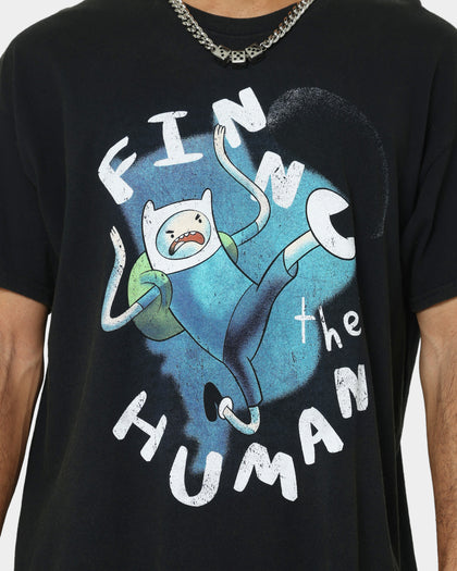 American Thrift X Adventure Time Finn The Human Vintage T-Shirt Black Wash