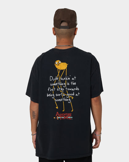 American Thrift X Adventure Time Jake The Dog Vintage T-Shirt Black Wash