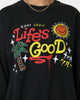 Goat Crew Life Is Good Vintage Crewneck Black