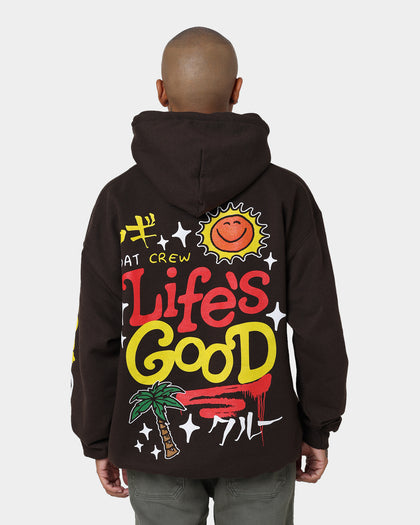 Goat Crew Life Is Good Hoodie Brown