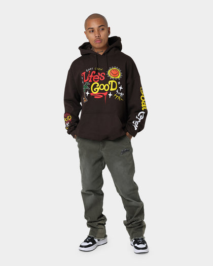 Goat Crew Life Is Good Hoodie Brown