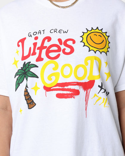 Goat Crew Life Is Good T-Shirt White