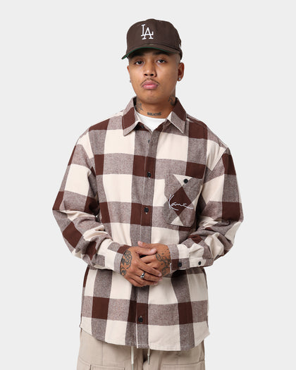 Karl Kani Chest Signature Flannel Shirt Cream