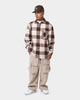 Karl Kani Chest Signature Flannel Shirt Cream