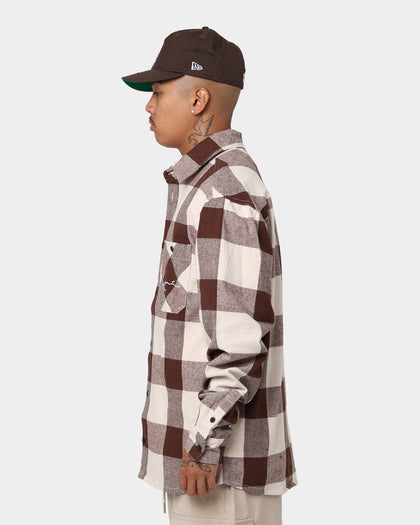Karl Kani Chest Signature Flannel Shirt Cream