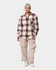 Karl Kani Chest Signature Flannel Shirt Cream