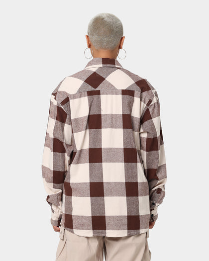 Karl Kani Chest Signature Flannel Shirt Cream