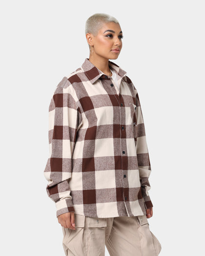 Karl Kani Chest Signature Flannel Shirt Cream