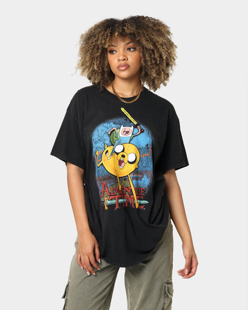 American Thrift X Adventure Time What Time Is It Vintage T-Shirt Black Wash