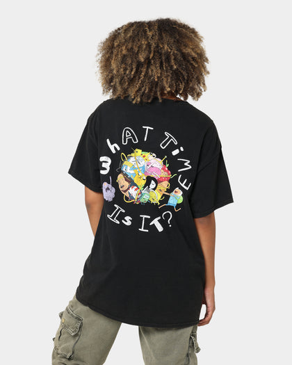 American Thrift X Adventure Time What Time Is It Vintage T-Shirt Black Wash