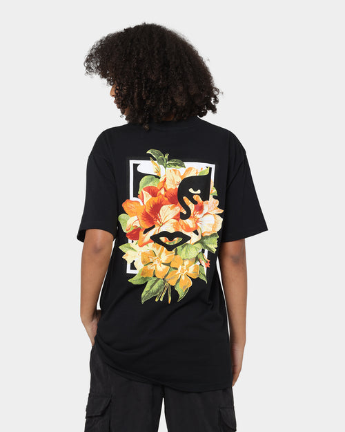OBEY Floral Icon Face T-Shirt Black