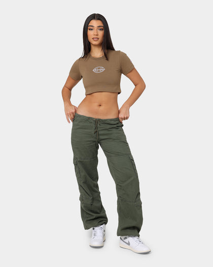 Champion Women's Heritage 90s Logo T-Shirt Midway Brown