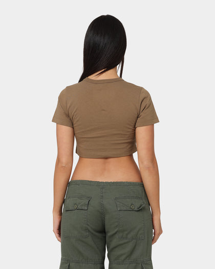 Champion Women's Heritage 90s Logo T-Shirt Midway Brown