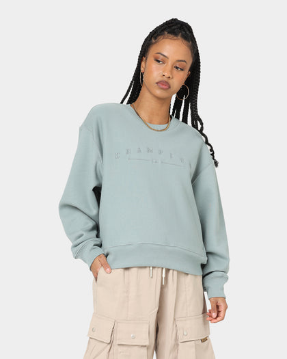 Champion Women's Reverse Weave 2K Logo Crewneck Sage Shimmer