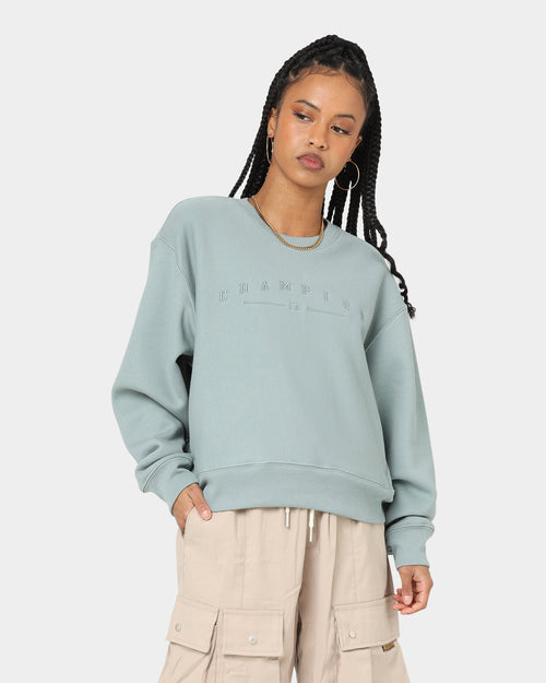 Champion Women's Reverse Weave 2K Logo Crewneck Sage Shimmer