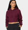 Champion Women's Reverse Weave Tonal Crop Hoodie Dark Berry Purple