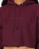 Champion Women's Reverse Weave Tonal Crop Hoodie Dark Berry Purple