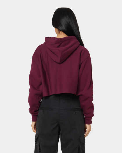 Champion Women's Reverse Weave Tonal Crop Hoodie Dark Berry Purple