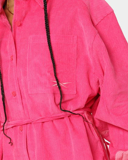Reebok Women's Cardi B X Reebok Corduroy Cover Up Pink Fusion