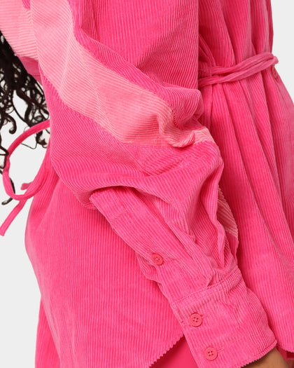 Reebok Women's Cardi B X Reebok Corduroy Cover Up Pink Fusion