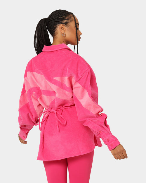 Reebok Women's Cardi B X Reebok Corduroy Cover Up Pink Fusion