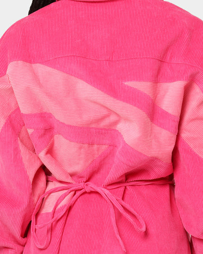 Reebok Women's Cardi B X Reebok Corduroy Cover Up Pink Fusion