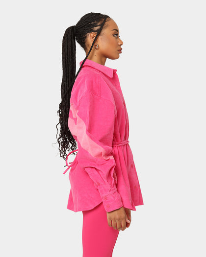 Reebok Women's Cardi B X Reebok Corduroy Cover Up Pink Fusion