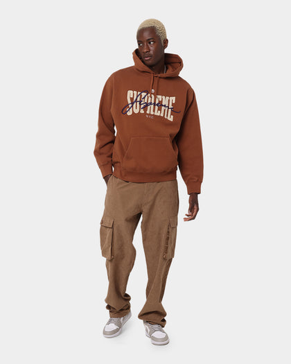 Supreme Embroidered Chenille Hoodie Brown