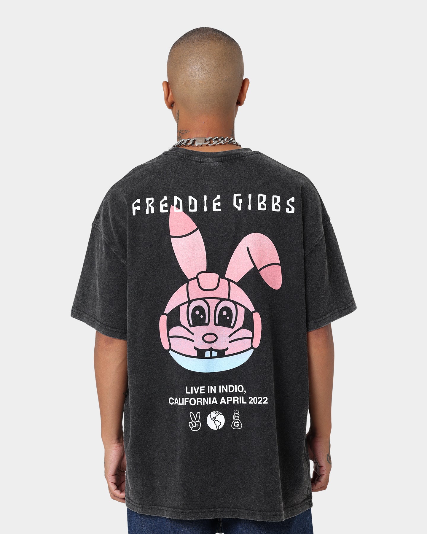 Freddie Gibbs Indio Space Rabbit Vintage T-Shirt Washed Black