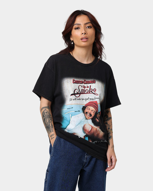 American Thrift X 420 Cheech & Chong Movie Poster Vintage T-Shirt Washed Black