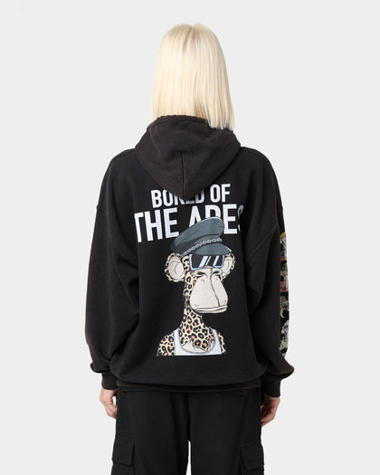 Culture Kings x Champ Medici "Bored Of The Apes" #6368 Vintage Hoodie Washed Black