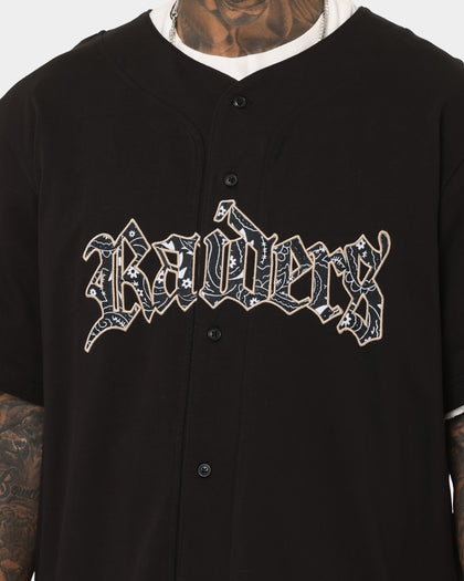 New Era Las Vegas Raiders Paisley Button Up T-Shirt Black