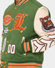 Lifted Anchors "Champion" Letterman Jacket Olive/Orange
