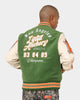 Lifted Anchors "Champion" Letterman Jacket Olive/Orange