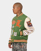 Lifted Anchors "Champion" Letterman Jacket Olive/Orange