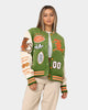 Lifted Anchors "Champion" Letterman Jacket Olive/Orange