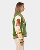 Lifted Anchors "Champion" Letterman Jacket Olive/Orange