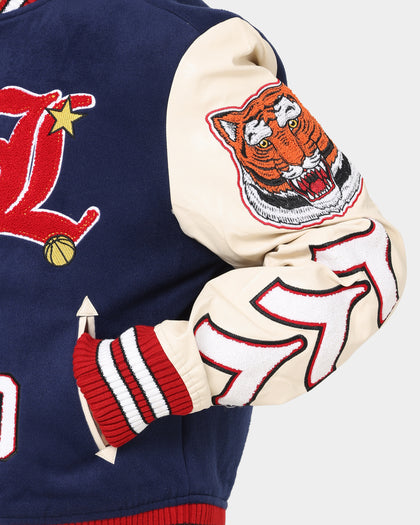 Lifted Anchors "Champion" Letterman Jacket Blue/Red