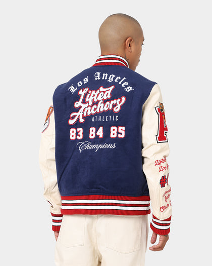 Lifted Anchors "Champion" Letterman Jacket Blue/Red