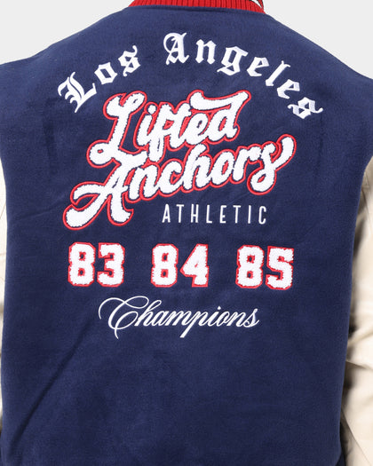 Lifted Anchors "Champion" Letterman Jacket Blue/Red