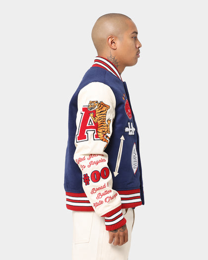 Lifted Anchors "Champion" Letterman Jacket Blue/Red